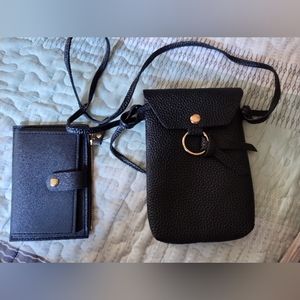 Small black purse and wallet